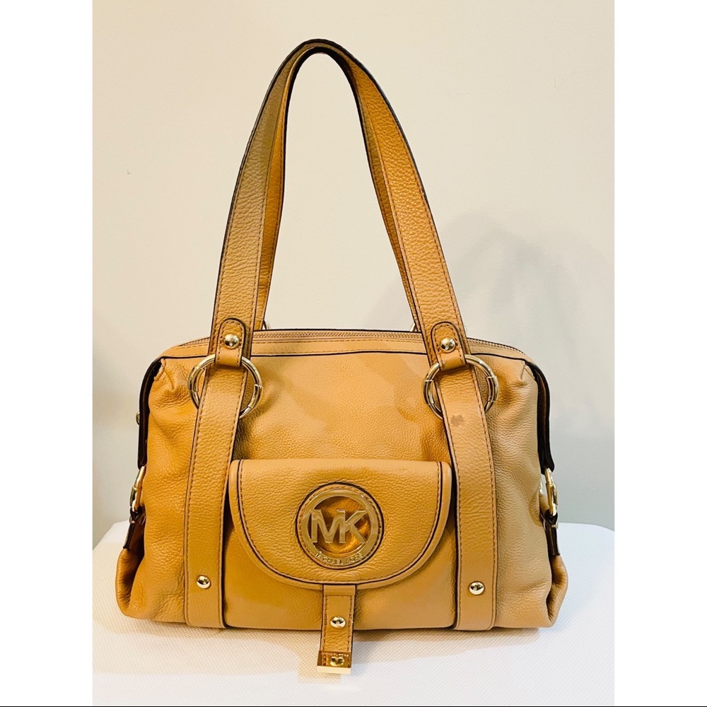 MICHAEL KORS Leather Fulton Caramel Satchel